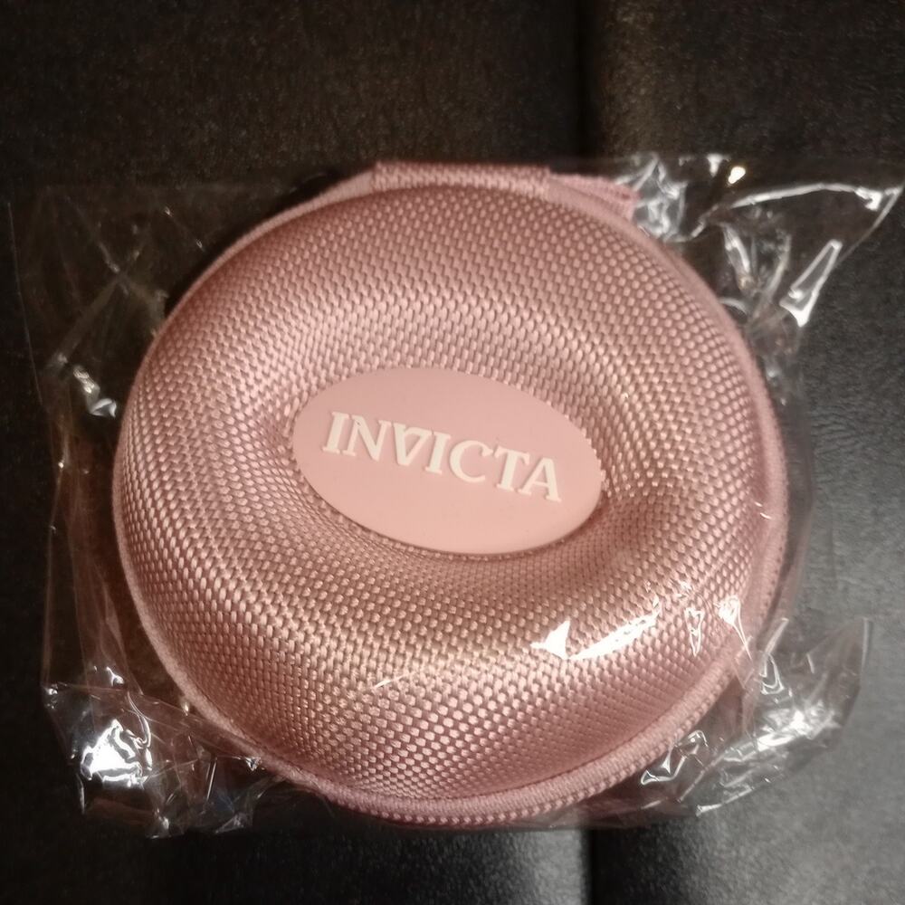 Invicta Single Watch Travel Case W/ Zipper, Pink